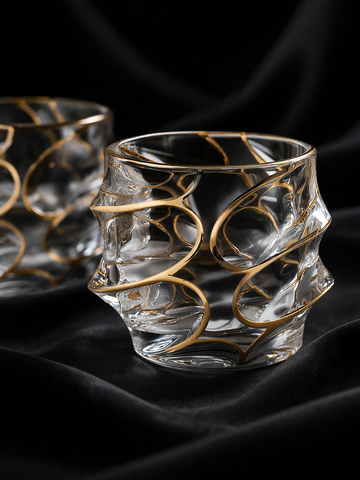 Yuga Premium Japon Kristal Rei Gold Storm Viski Bardağı